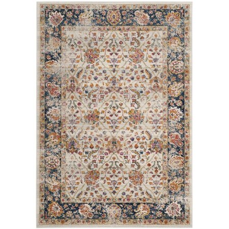 Safavieh 8 x 10 ft. Madison 609D Power Loomed Rectangle Area Rug Cream & Navy MAD609D-8